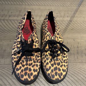 VANS Lo Pro Black/Brown Leopard Print Shoe Sneakers Women 7.5